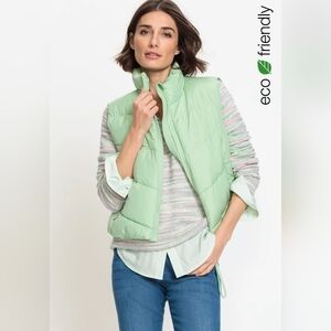 OLSEN Eco-Friendly Light Green Puffer Vest